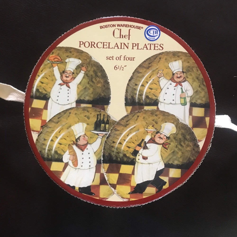 NWT CHEF Appetizer/Plates, Set of 4, 6 1/2” Plates